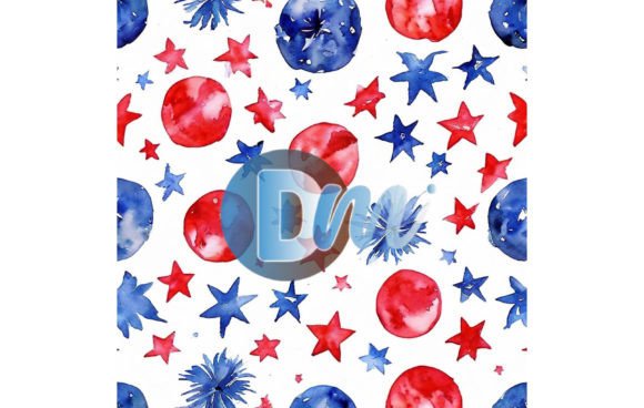 4th of July Seamless Pattern 132: Digital Design