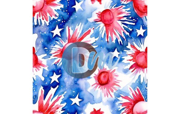 4th of July Seamless Pattern 50 for Creative Projects