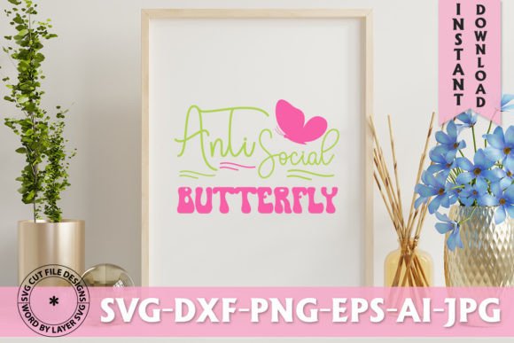 Anti Social Butterfly Retro Design: A Creative Solution for Crafters and Designers