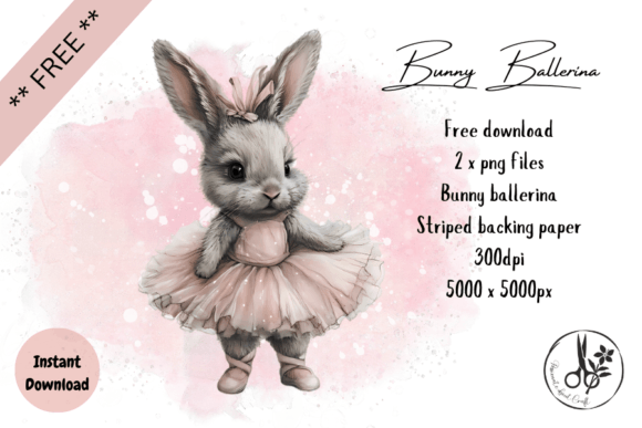 Bunny Ballerina: A Whimsical Watercolor Freebie for Creatives