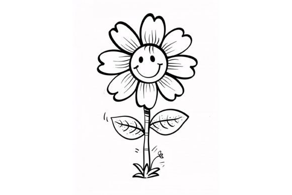 Cute Daisy Flower Coloring Page for Kids