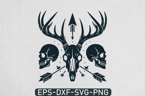 Deer Skull Bow Hunting Father's Day SVG: A Versatile Digital Design for Every Crafter