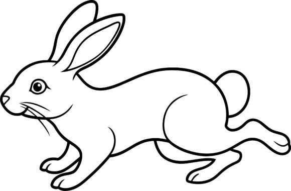 Rabbit Outline Art Vector: Minimalist Design for Modern Creatives