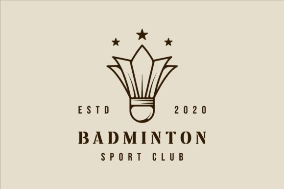 Shuttlecock of Badminton with Star Logo: A Practical Design Asset for Sports Branding