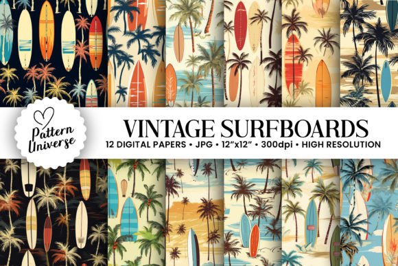 Vintage Surfboards Seamless Patterns: A Creative Tool for Every Crafter