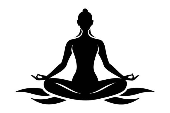 Woman in Bayam Yoga Black Silhouette Design